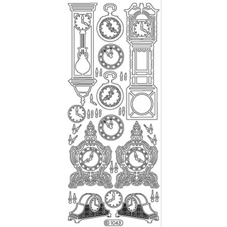 Sticker Ziersticker, clock, gold, 10x23cm