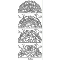Ziersticker, Fan weiss, Outline, 10x23cm