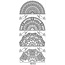 Sticker Ziersticker, fan white, outline, 10x23cm