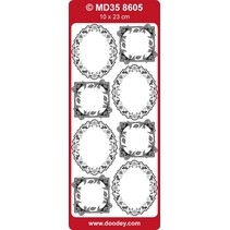 Ziersticker, fotorammer blomster, 10x23cm