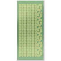Pegatinas, bordes de encaje y las esquinas, de lámina de oro espejo verde, formato 10x23cm