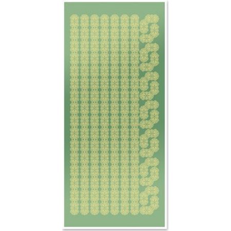 Sticker Pegatinas, bordes de encaje y las esquinas, de lámina de oro espejo verde, formato 10x23cm