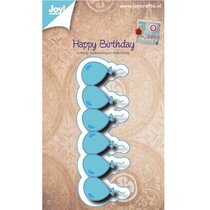 Punching and embossing stencil border with balloons