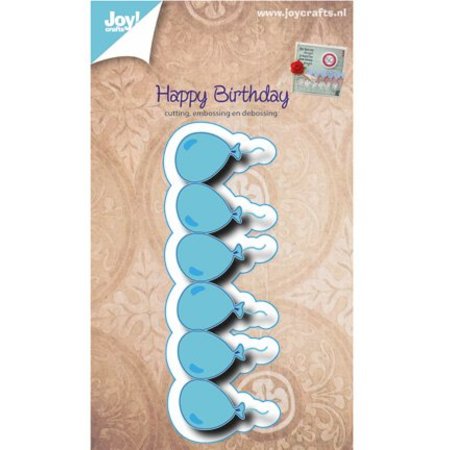 Joy!Crafts und JM Creation Punching and embossing stencil border with balloons