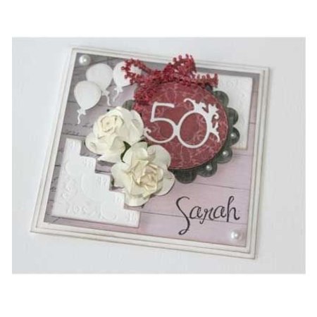 Joy!Crafts und JM Creation Punching and embossing stencil border with balloons
