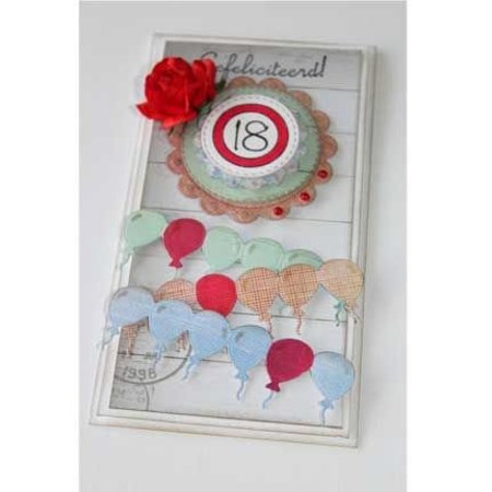 Joy!Crafts und JM Creation border socos e stencil estampagem com balões