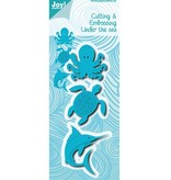 Joy!Crafts und JM Creation Stansing og preging sjablong, blekksprut, Turtle, Shark