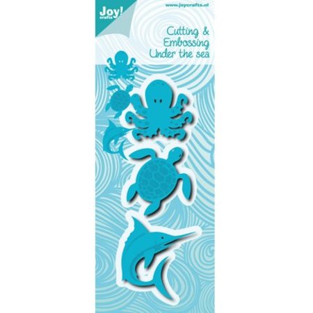 Joy!Crafts und JM Creation Stansing og preging sjablong, blekksprut, Turtle, Shark