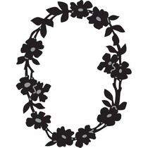 Embossing and Schneideshablone, FLOWER WREATH OVAL, CR1215