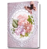 Embellishments / Verzierungen Die feuille coupée, un ensemble de 2 arrangements floraux, bleu