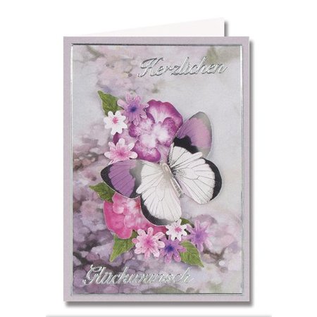 Embellishments / Verzierungen Stanzbogen, 2er Set Blumen Gestaltungen, lila