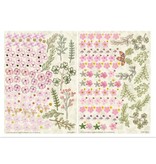 Embellishments / Verzierungen Die hojas sueltas, juego de 2 centros de flores, de color rosa