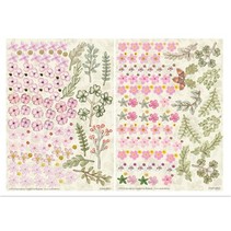 Die fogli singoli, set di 2 composizioni floreali, rosa