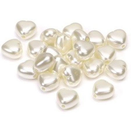 Embellishments / Verzierungen Coeur perle, crème, 1.5cm