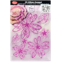 Transparent stamps, 3D flowers
