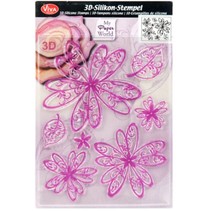 Transparent Stempel, 3D Blumen