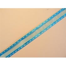 organza Dekoband with embroidered edges, turquoise