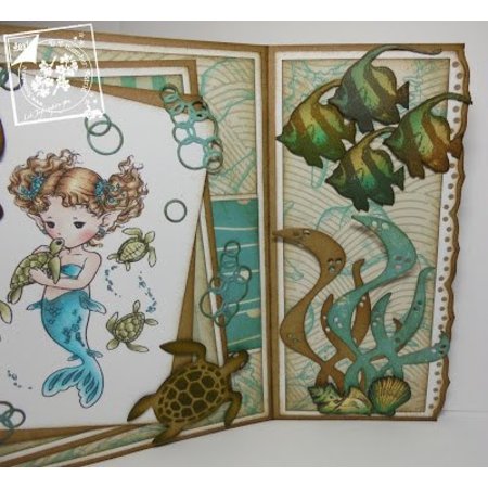 Joy!Crafts und JM Creation Stansing og preging sjablong, blekksprut, Turtle, Shark