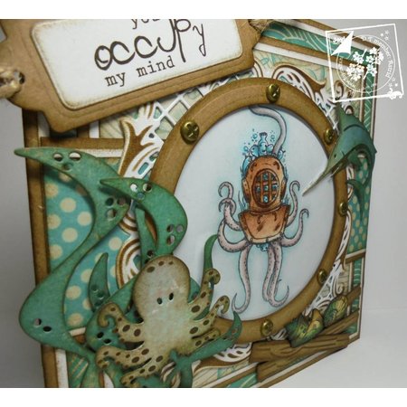 Joy!Crafts und JM Creation Estampagem e gravação estêncil, Squid, tartaruga, tubarão