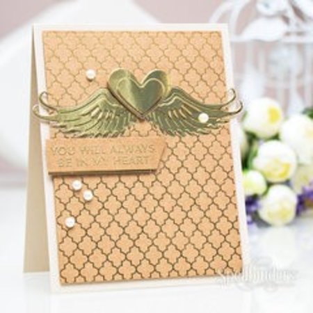 Spellbinders und Rayher Ponsen en embossing sjabloon: 2 vleugels en een hart