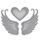 Spellbinders und Rayher Troquelado y estampado en relieve plantilla: 2 alas y un corazón