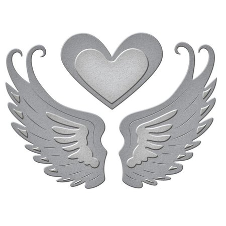 Spellbinders und Rayher Troquelado y estampado en relieve plantilla: 2 alas y un corazón