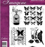 Crafter's Companion A5 timbri Unmounted impostati: uccelli, farfalle, corona e carrozza con cavallo