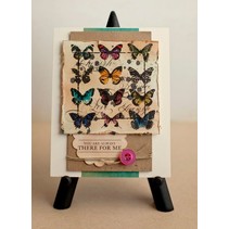 A5 Unmounted rubber stamps set: birds, butterflies, crown and carriage with horse