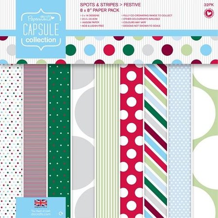 DESIGNER BLÖCKE  / DESIGNER PAPER Designer Block, 20,3 x 20,3 cm med prikker og striper
