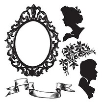 Stamping and embossing stencil Framelits + stamp