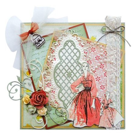 Marianne Design Punching and embossing template: Anja's vintage decorative frame