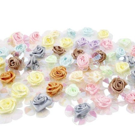 Embellishments / Verzierungen Sequin roses, assortment, 20 pieces.