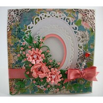 Estampagem e stencil embossing: quadro decorativo oval