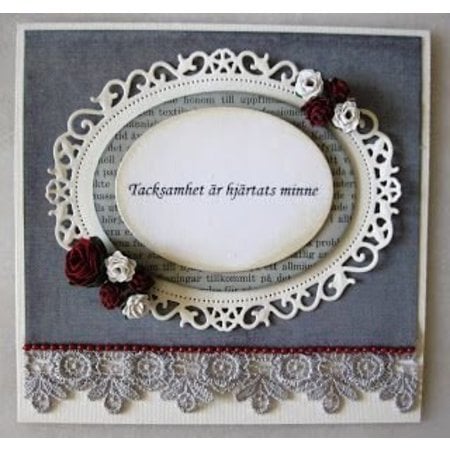 Spellbinders und Rayher Stamping and embossing stencil: oval decorative frame