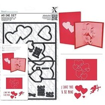 X-coupe, modèle de punch, A5 Set (11pcs) - Pop Up Love Card
