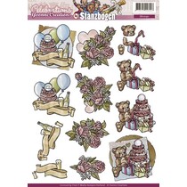 feuille A4 Gestantzte 3D: Party