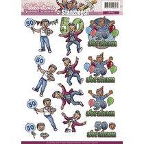 3D Die cut sheets 50th, celebrate, party - Copy