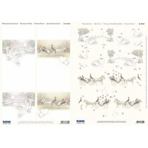 3D-Stanzbogen + Hintergrundbogen, " Hochzeit "