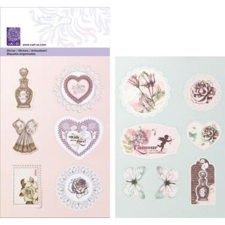 Cart-Us Relieve Glitter Stickers del vintage romántico Kollection,