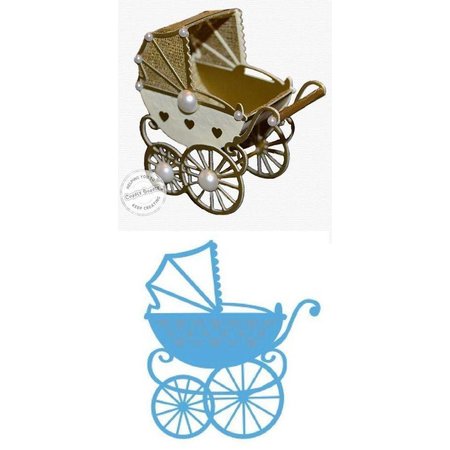 Marianne Design Perfuração e molde de estampagem: carrinho de bebé