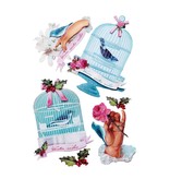 Tilda Tilda 3D Adesivos Inverno Pássaro, azul-verde