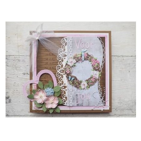 Marianne Design Troquelado y estampado de plantilla: Frontera de la vendimia