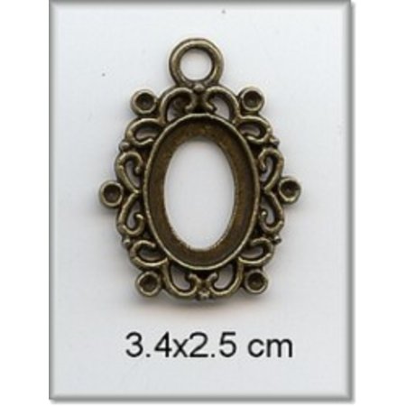 Embellishments / Verzierungen Charm - cadre, métal, 3,4 x 2,5 cm.