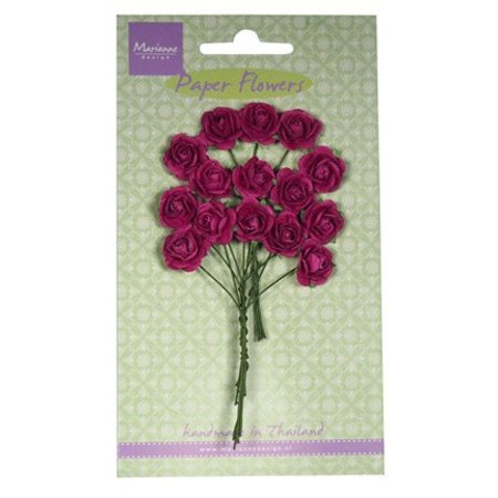 Marianne Design Flor de papel, rosas, rosa oscuro