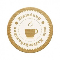 Woodies postzegels, uitnodiging voor koffie partij