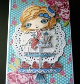 Crafter's Companion Stempel + bund tap Kort: Pige med Cupcake