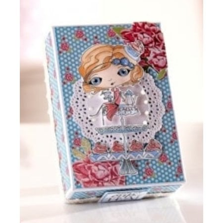Crafter's Companion Stamp + base springen kart: Jente med Cupcake