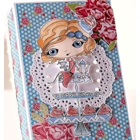 Crafter's Companion Stempel + bund tap Kort: Pige med Cupcake