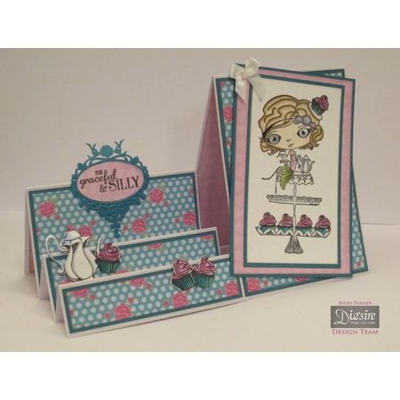 Crafter's Companion Stamp + base springen kart: Jente med Cupcake
