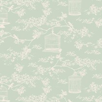 Tilda tissu de coton, Birdcage Toile, menthe, 50 x 55 cm, 100% coton